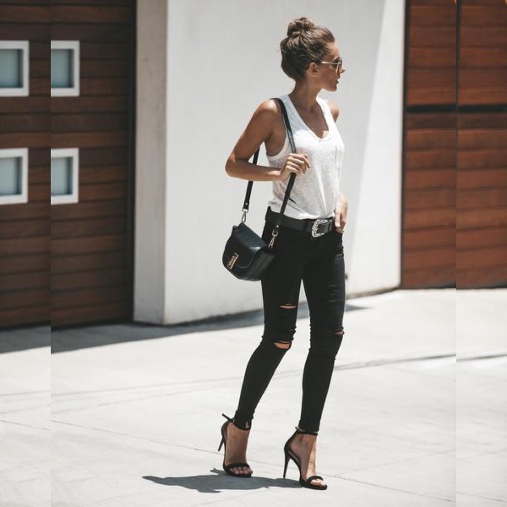 Vici Kan Can Black Split Ankle Denim Jeans